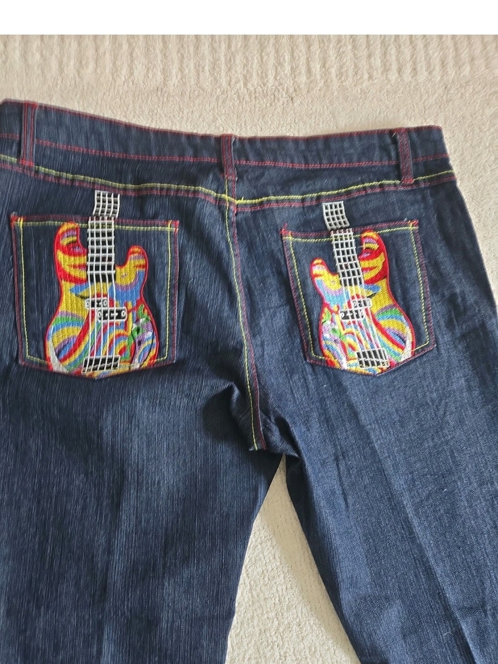VTG Y2K Coogi Concert Series Embroidered Guitar Baggy Jeans Women's Size 17/18